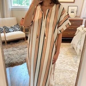 & Other Stories Capsule Striped Linen Blend Kaftan